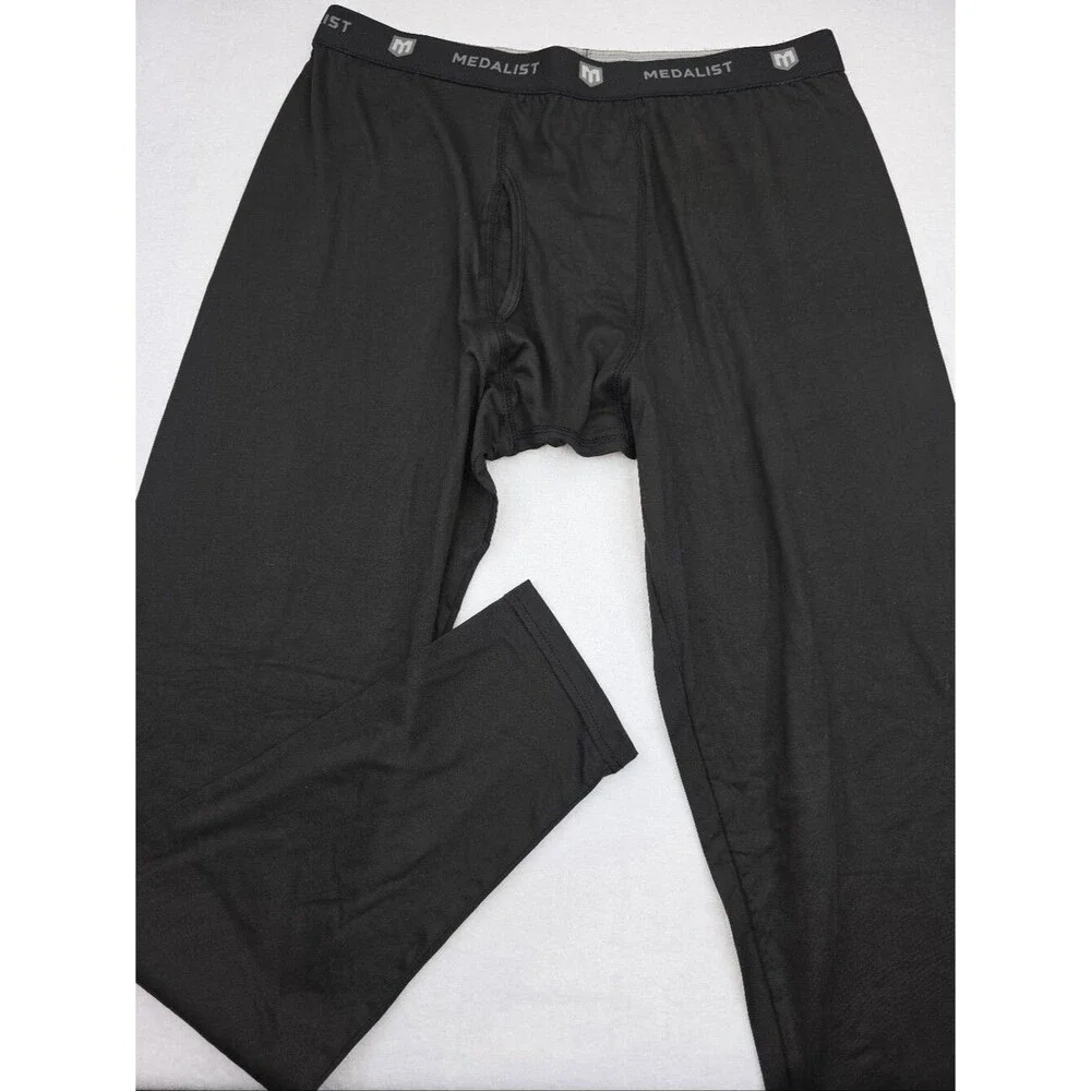 Medalist Men's Athletic Long Underwear Set Size XL Black 3908